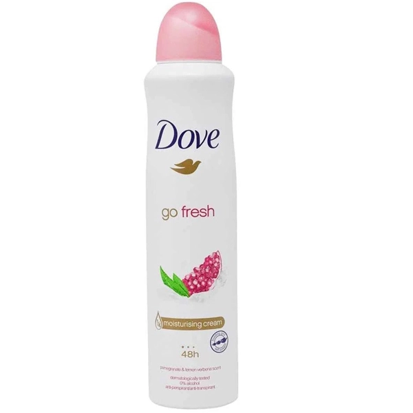 اسپری انار داو زنانه ضد تعریق 48 ساعته با رایحه انار و به لیمو 250 میل | DOVE Spray Go fresh 48h Anti-Perspirant With pomegranate and lemon verbena scent